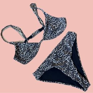 Leopard Print Bikini Set – High Waisted, Cheeky Fit, Large Top & Bottom